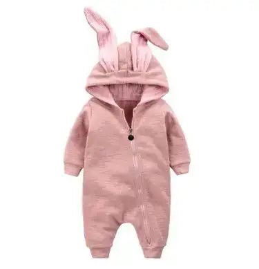 Rabbit Ear Hooded Baby Rompers - ShopSwiftly