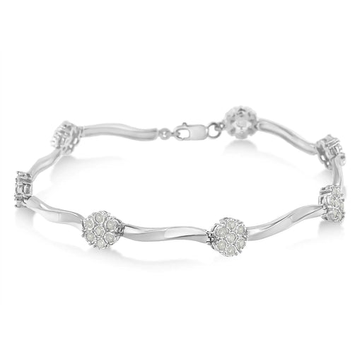 Sterling Silver Diamond Link Bracelet (1 cttw, H-I Color, I1-I2 Clarity) - ShopSwiftly