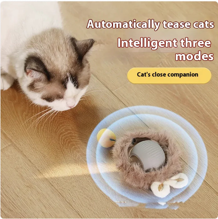 Interactive Self-Rolling Cat Toy - Fun & Stress Relief for Pets