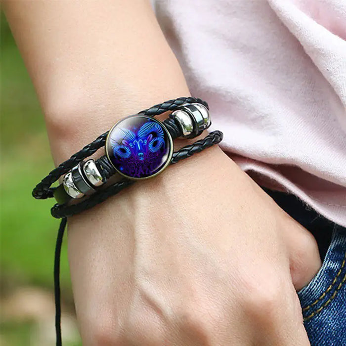 Zodiac Constellation Bracelet Braided Design Bracelet For Men Women Kids - ShopSwiftly