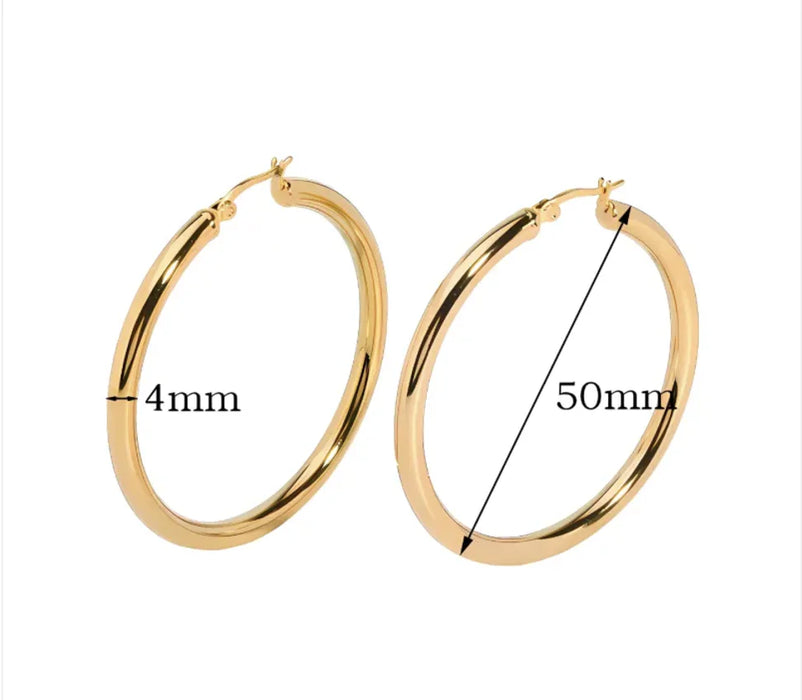 Stainless Steel Large Hollow Circle Earrings