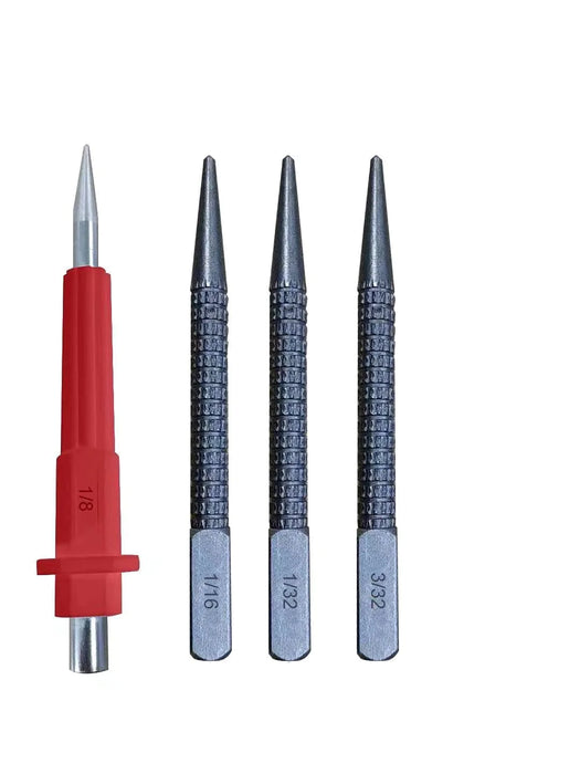 4 Piece Nail Setter & Center Punch Set 4" Wood Metal Super Impact Resistance USA