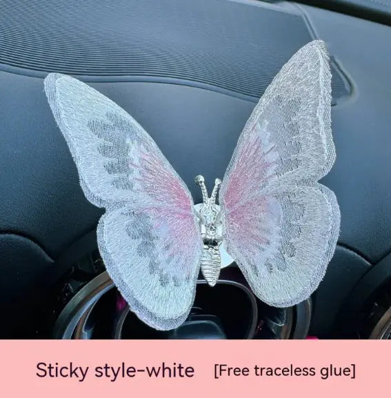 Moving Embroidery Butterfly Car Accessories