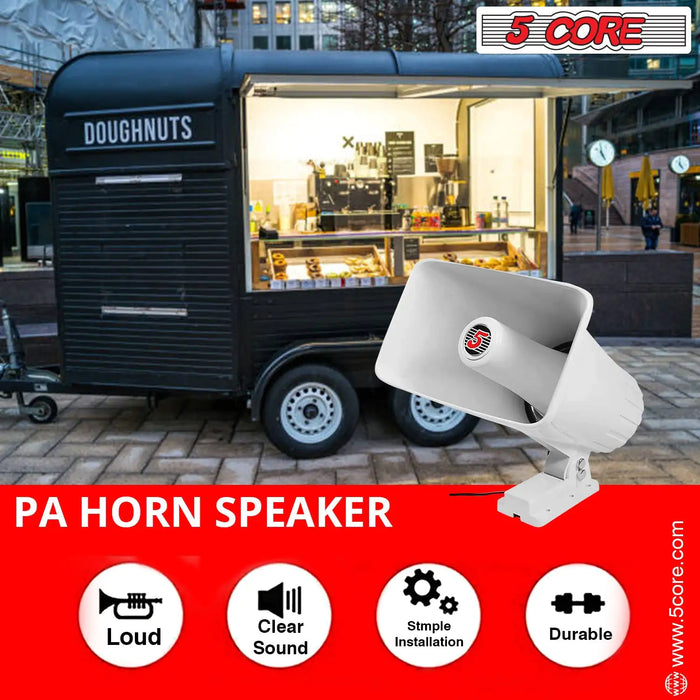 5Core Indoor Outdoor PA Horn Speaker 5 x 8 Inch Loud PA System 8Ohm 65W Loud Siren