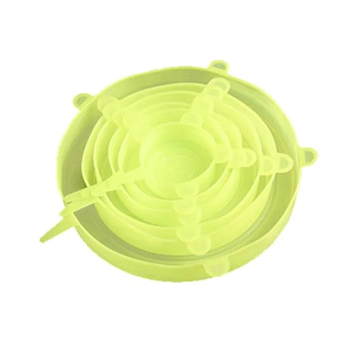 6 Pieces Stretchable Silicone Food Wrap Bowl Lid