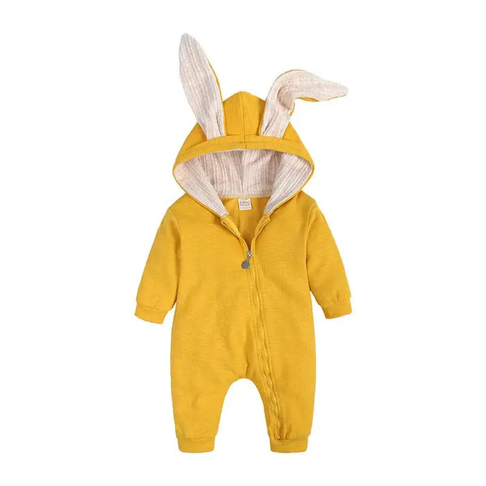 Rabbit Ear Hooded Baby Rompers - ShopSwiftly