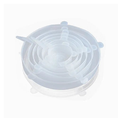 6 Pieces Stretchable Silicone Food Wrap Bowl Lid