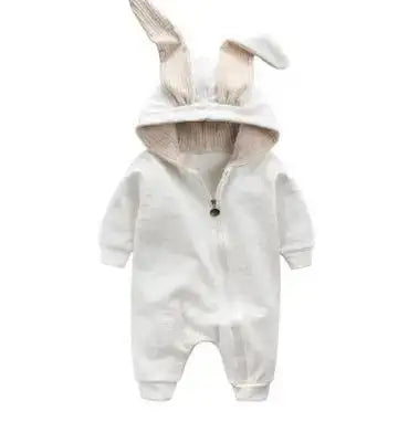 Rabbit Ear Hooded Baby Rompers - ShopSwiftly