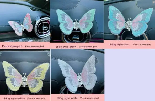 Moving Embroidery Butterfly Car Accessories