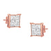 Rose Gold Plated Sterling Silver Diamond Composite Stud Earrings (3/4 cttw, J-K Color, I1-I2 Clarity) - ShopSwiftly