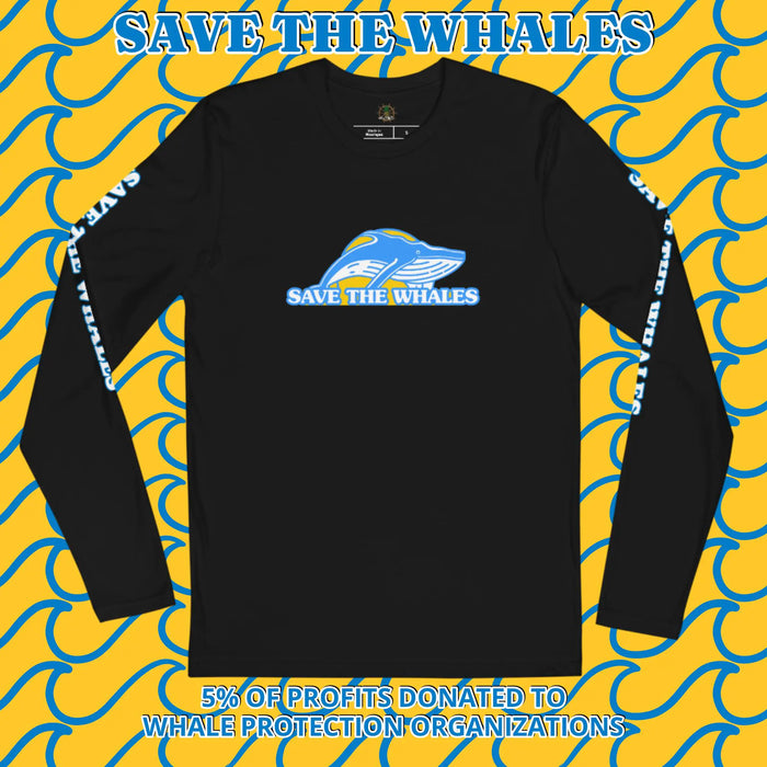 Save the Whales Long Sleeve Fitted Crew