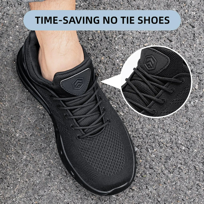 LARNMERN Mens Non Slip Work Shoes Slip On Water Resistant Walking Sneakers Zapatos Trabajo Waterproof Food Service Chef Kitchen 10 No-lace-up