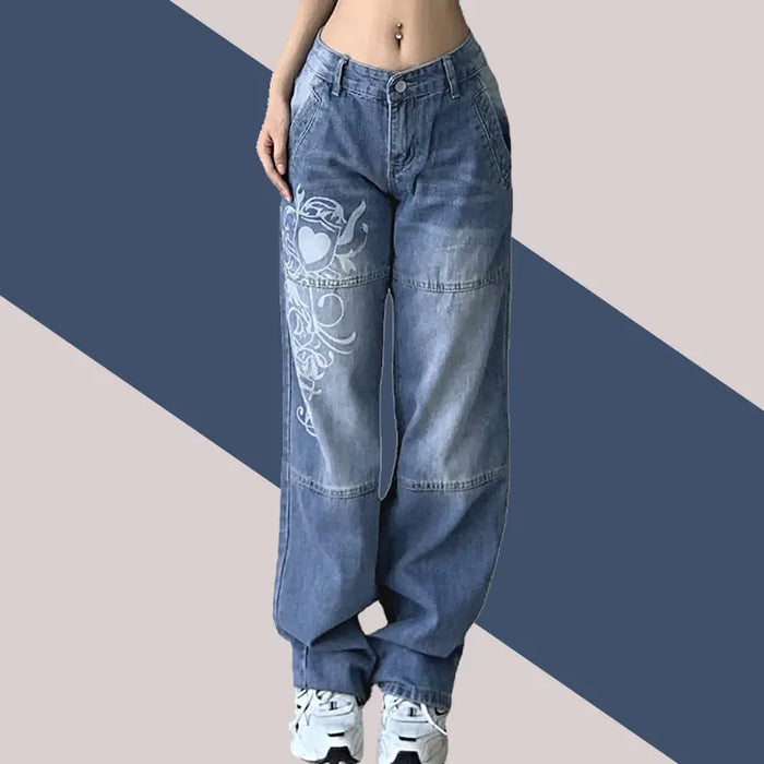 Harajuku Printed Cargo Jeans