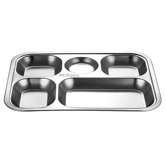 3/4/5 Sections Stainless Steel Food Plate