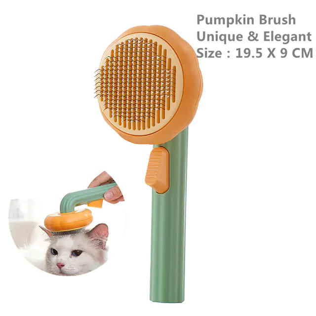 Pumpkin Pet Brush, Self Cleaning Slicker Brush - ShopSwiftly